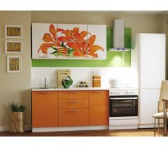 Кухонный гарнитур Риал 1500  лилия-оранжевый