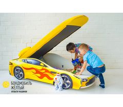 Детская кровать-машина  «Бондмобиль желтый»