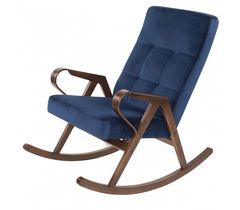Современное кресло-качалка Форест 433 синее