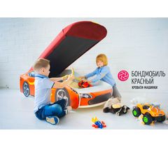 Детская кровать-машина «Бондмобиль красный»