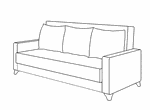 Прямой диван Френсис ТД 262 книжка в гостиную