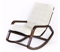 Кресло-качалка Онтарио 408 бежевое каркас вишня