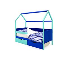 Кровать-домик мягкий «Svogen мятно-синий»