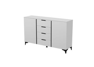 Брента Комод 4 ящика 2 двери (белый)