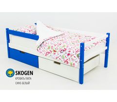 Деревянная кровать-тахта «Svogen сине-белый»