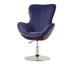 Кресло Беннет-1 230 опора круглая база синее велюр