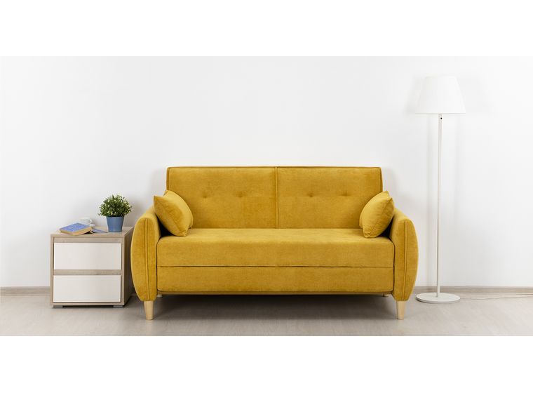 Прямой диван Анита ТД 371 велюр желтый в гостиную